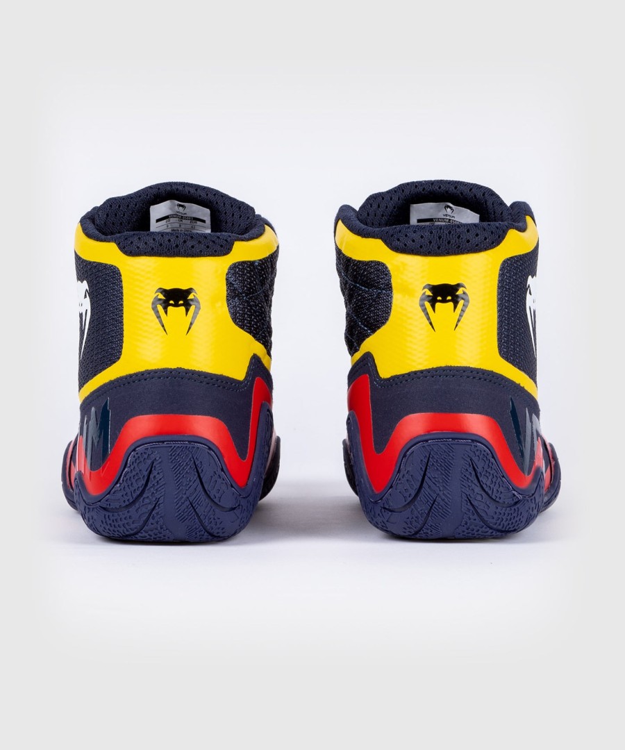 sapatos de luta livre venum elite - azulamarelo