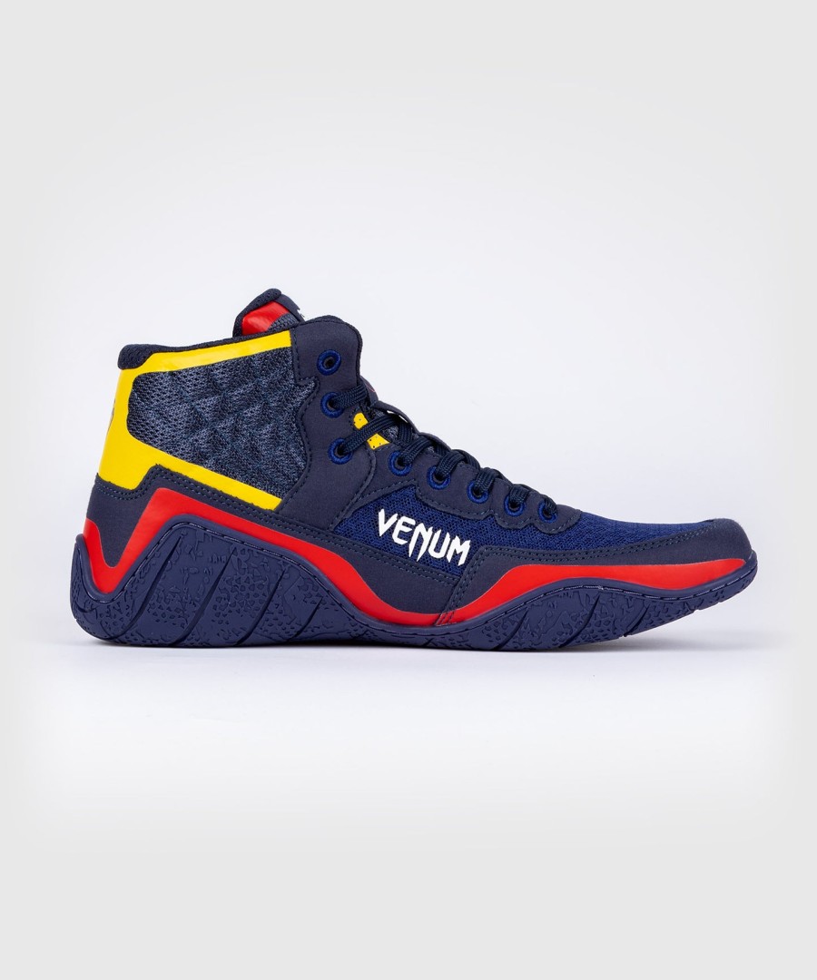 sapatos de luta livre venum elite - azulamarelo