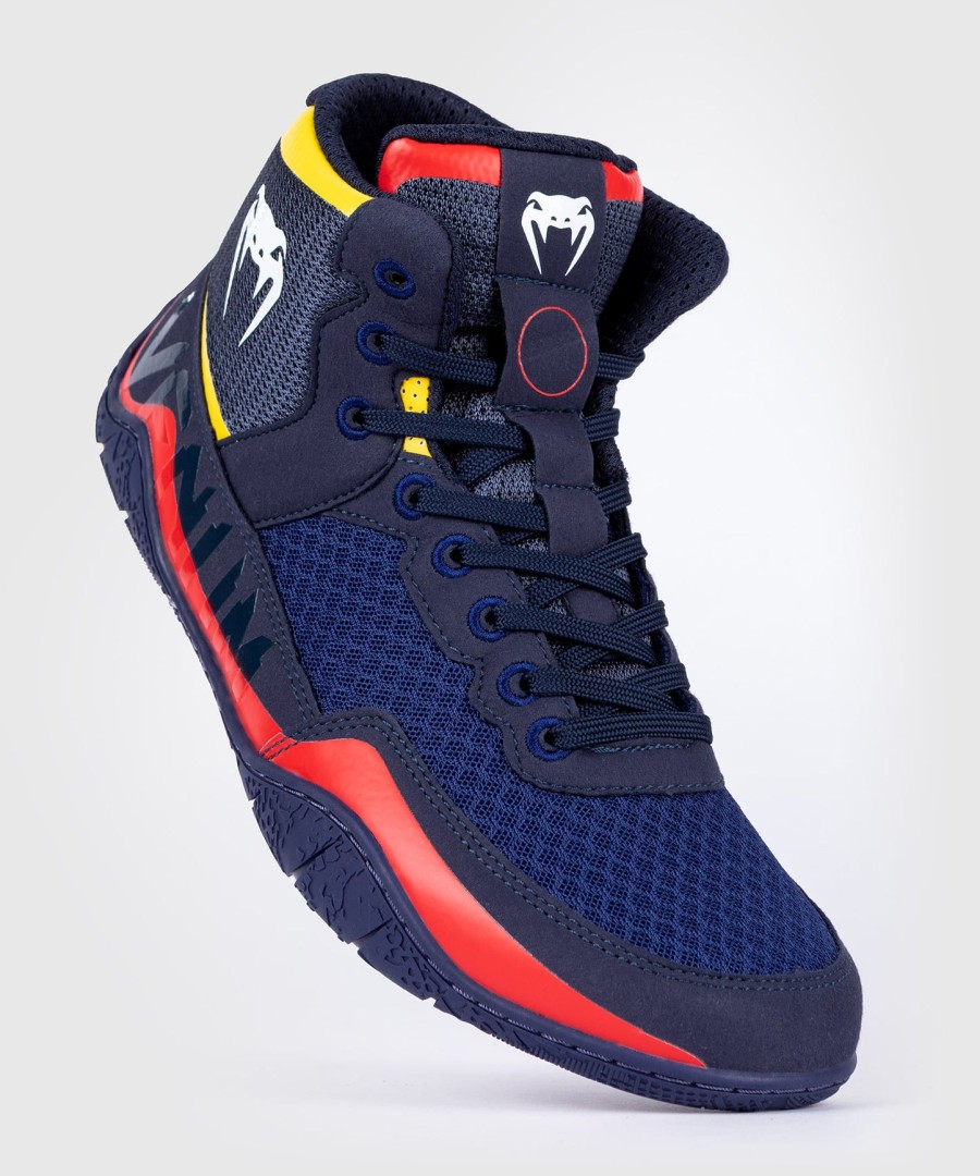 sapatos de luta livre venum elite - azulamarelo