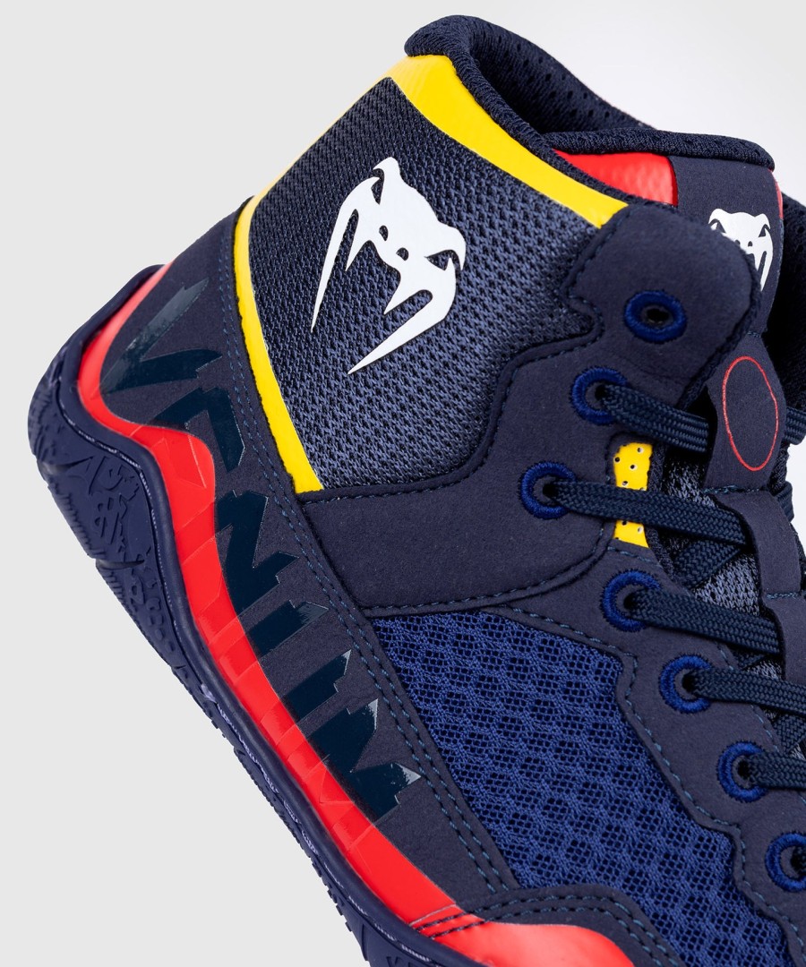 sapatos de luta livre venum elite - azulamarelo