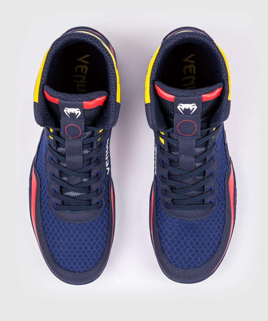 sapatos de luta livre venum elite - azulamarelo