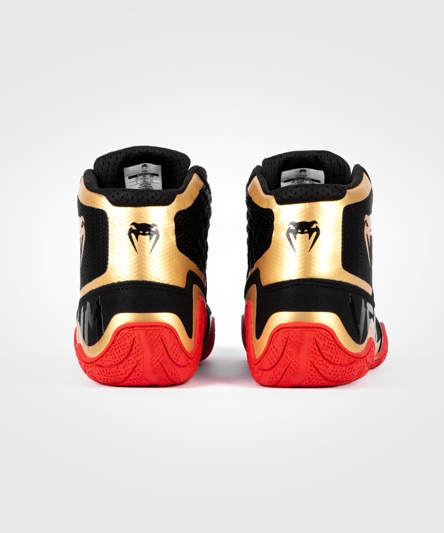 sapatos de luta livre venum elite - pretodouradovermelho