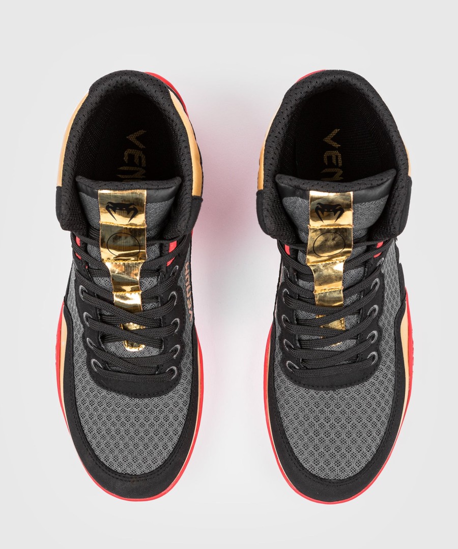 sapatos de luta livre venum elite - pretodouradovermelho